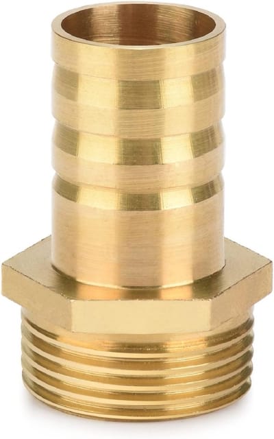 Kraanadapter voor tuinslangen, messing 3/4 inch AG x 3/4 inch uitloop (19mm) - 1 stuk, waterdicht en duurzaam