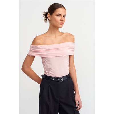Off-Shoulder Slim Fit Jersey Blouse