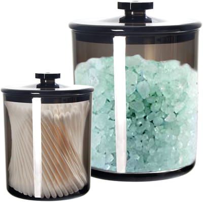 Dailygoods- Apotheker Pot Duurzaam - Set van 1 x 1800ML / 1 x 450ML - Antislip - Veilig in Badkamer/Keuken - Kristalhelder - Lichtgewicht - Opslagpot