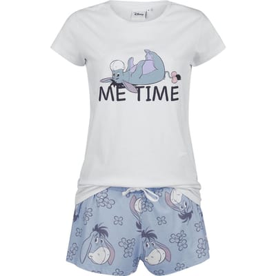 Winnie The Pooh - Disney Pyjama - Eeyore - Me Time - S tot XXL - voor Vrouwen - wit-blauw