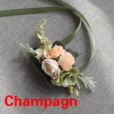 1PC Fleurs Roses en Soie Artificielle et Plastique Boutonnière Marié Épinglette Costume Corsage Boutonnière Mariage Fleur de Poignet Décoration de Fête