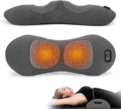 3-in-1 elektrisch rugmassagekussen, oplaadbaar lendensteunkussen met warmte- en vibratiefunctie