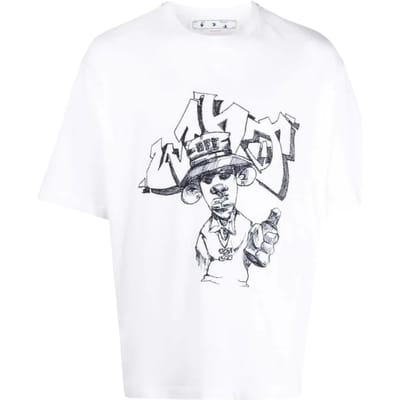 Off-white Graff Freest Over Skate T-shirt Met Korte Mouwen, Wit