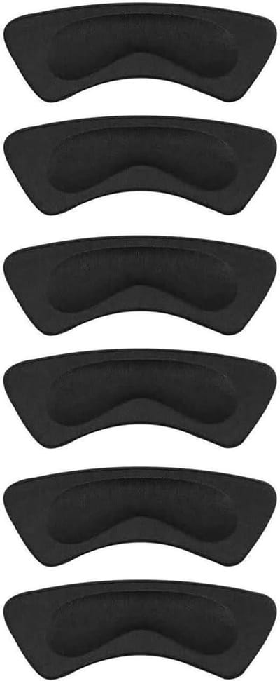 EGoods - Zelfklevende antislip hielkussens voor brede schoenen, 6 stuks in het zwart