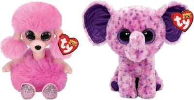 Ty - Knuffel - Beanie Boo's - Camilla Poodle & Eva Elephant