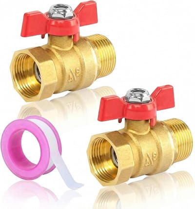 Kogelkraan Messing - Afsluitkraan Binnen Buiten - Waterleiding Afsluiten - Met Vlindergreep - 3/4 Inch DN20 - Messingkleur