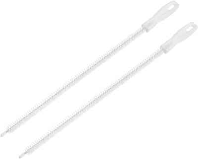 Afvoerslangvijzels - 2 stuks - Haarverwijderaar - Reiniger voor buizen - Verwijdert lang haar - Verstoppingsverwijderaar voor badkamer, keuken, toilet - Lang vuil verwijderen - 45 cm - Wit