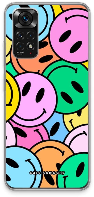 Case Company® - Hoesje geschikt voor Xiaomi Redmi Note 11 hoesje - Smiley N°1 - Soft Cover Telefoonhoesje - Bescherming aan alle Kanten en Schermrand
