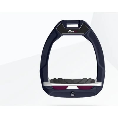 Veiligheidsstijgbeugels Paardrijden Hellend Grip Marine/Grijs/Paars Flex-On Safe-On