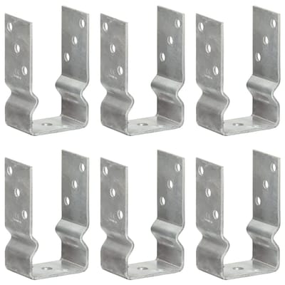 vidaXL - Grondankers - 6 - st - 8x6x15 - cm - gegalvaniseerd - staal - zilverkleurig
