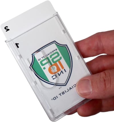Verticale ID Kaarthouder - Badgehouder Kantoor - Werkplek Identificatie - Ruimte voor 2 kaarten