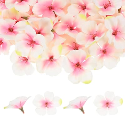 Set van 100 Kunstmatige Orchidee Bloemkoppen, Nepparen Zijde Orchideeën voor DIY Creaties, Bruiloften en Feestdecoratie [Roze + Groen, 5.5cm]