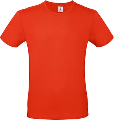 2-Pack herenshirt '150' met ronde hals B&C Collectie Vuurrood maat XS