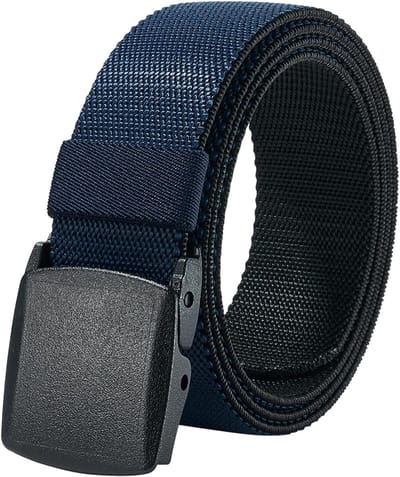 Elastische riem voor heren, 130 cm stretchriem met kunststof gesp, riem in 2 kleuren