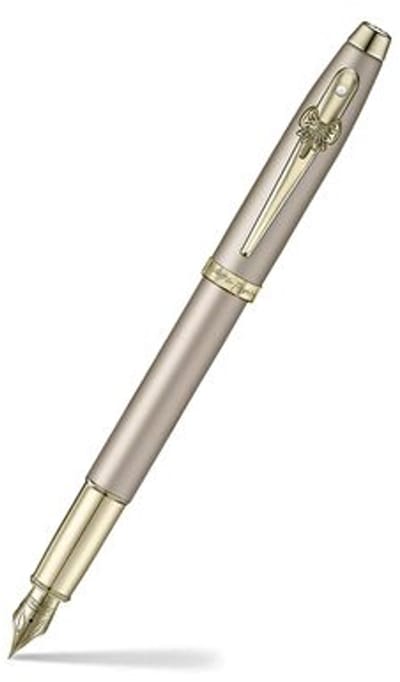 Vulpen Sheaffer 100 9377 EMILY IN PARIS F Champagne Gold with champagne gold trims - bow shaped clip emblem