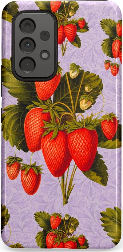 Casetastic Hoesje Geschikt voor Samsung A53 - Stijlvolle Beschermende Duo-layer Case - Wilde aarbei