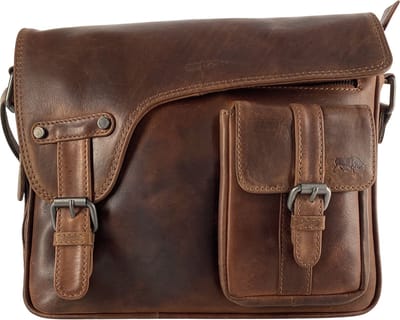 Schoudertas Vrouw - Bruin - Damestas - Crossbody Tas - Messenger Bag - Echt Leer