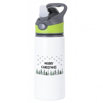 Hacebo® - Kerst merry christmas kerstbomen waterfles met rietje groen - Kerstmis - Kerst beker - winter - kerst - christmas - kerst cadeau - water fles - 650ML