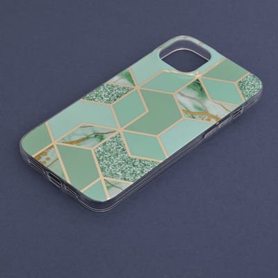 Techsuit Marble Back Cover voor Apple iPhone 14 Plus - Green Hex