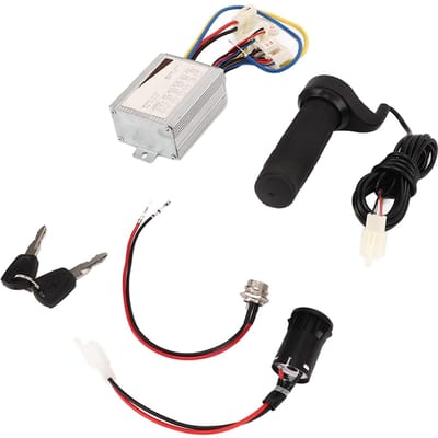 Contrôleur Deux Vitesses 24V 350W Verrou de Porte Électrique Poignée d'Accélérateur Port de Charge Kit Tête Aviation Vélo Électrique white