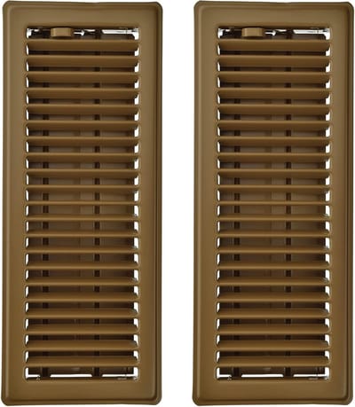 4-delige Luchtrooster Vloerrooster Set, 12-Inch, Bruin