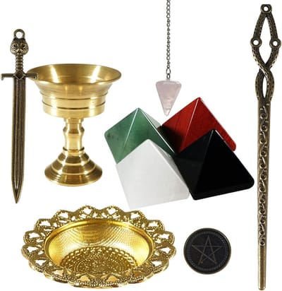 Helende Energie Kristal Set met 10 Stuks Obsidiaan Piramide voor Reiki, Yoga en Meditatie