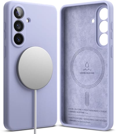 Ringke Silicone Magnetic Hoesje Geschikt voor Samsung Galaxy S26 Plus | Compatibel met MagSafe / Qi2 | Back Cover met Magneet | Zacht Siliconen | Slank Design | Paars