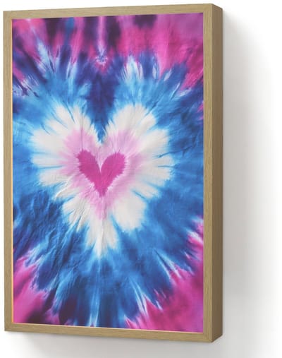 Wandlamp 40x60 cm - Oplaadbaar - Hartvormig - Tie dye - Paars - Wandlampen binnen woonkamer - Slaapkamer lamp - Decoratieve nachtlamp - Vloerlamp draadloos