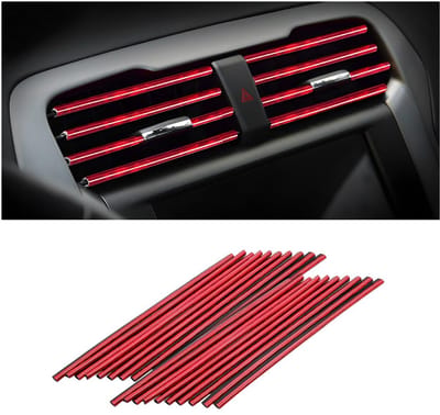 Dailygoods- Decoratieve Strips 20 Stuks - Meerkleurige Accessoires - Auto-Interieur - Ventilatieopeningen - Kwaliteitsmateriaal - Uniek Ontwerp - Interieurdecoratie