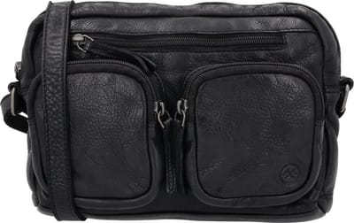 Hide & Stitches Paint Rock Crossbody Schoudertas met Handige Ritsvakken - Leren Dames Tas - Zwart