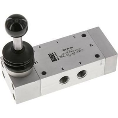 5/3 G1/4'' Uitlaatcentrum Handbedieningsklep Detent 0-12bar/0-168psi Airtec