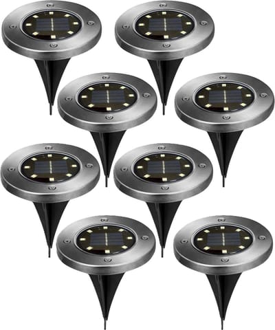 Cepewa Buiten prik spot - 8x - solar verlichting - tuinpad/plant verlichting - LED - 12 cm - tuin verlichting