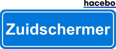 Hacebo - Plaatsnaam Sticker - 29x10 CM - Zuidschermer sticker - Verkeersborden sticker - grappige cadeaus - Zuidschermer
