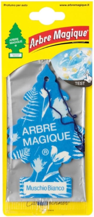 Witte Muskus Arbre Magique Geurboom luchtverfrisser voor in de auto Muschio Bianco – Car Parfum – Geurboompje – Geurbooster – Wonderboom – Geurverfrisser – Nieuwe Auto – Autogeur – Autoparfum – Geurblad
