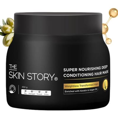 The Skin Story Argan Oil Hair Mask | Nourishing Deep Conditioning smoothening | For Frizzy, Dry, Damaged, Chemically Treated Hair gray