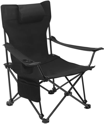 MKSS® Strandstoel Opvouwbaar - Strandmat met Rugleuning Inklapbaar - Volwassenen en Kinderen - Zwart