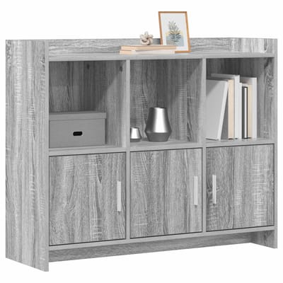 vidaXL - Dressoir - Grijs - Sonoma - 98,5 - x - 33 - x - 80 - cm - Bewerkt - hout