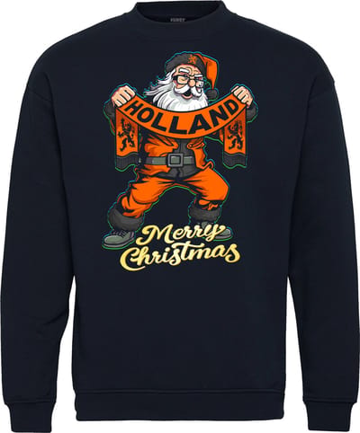 Kersttrui Kerstman Holland | Foute Kersttrui Dames Heren | Kerstcadeau | Nederlands elftal supporter | Navy | maat XS