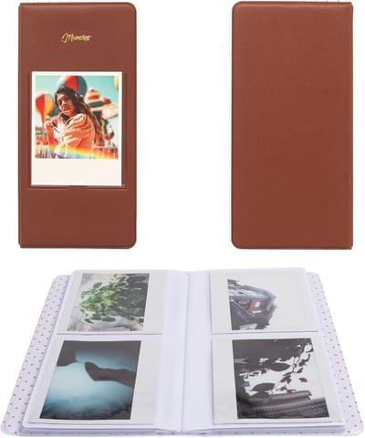 Fotoalbum - Polaroid Album - Foto Opslag - Beschermt Tegen Krassen - 23.5 x 12 cm - Bruin