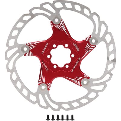 Disque de frein à disque à cinq clous en métal de qualité pour vélo de montagne 203 mm Red gray