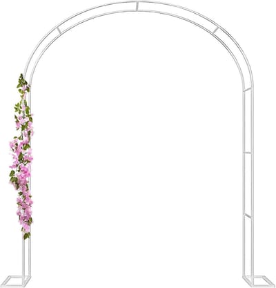 Tuinboog Metaal - Prieel Klimplanten - Tuin Decoratie - Weerbestendig Staal - 300 x 220 cm - Wit