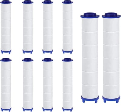 Set van 10 PP Katoen Chloorresidu Filter Sediment Cartridge voor Douchekop - Universele Waterfilter voor Schoon Water (9 x 2 cm)