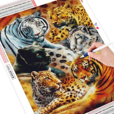Diamant schilderij volledige boor vierkante tijger nieuwe diamant borduurwerk dier mozaïek kamer decoratie Full Square 20X30CM