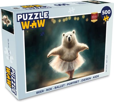 Puzzel IJsbeer - Rok - Ballet - Portret - Dieren - Kids - Legpuzzel - Puzzel 500 stukjes