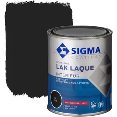 Sigma Houtlak Interieur - Hoogglans - Zwartgrijs Ral 7021 - 0,75l