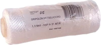 Ivana metseldraad - nylon geslagen - op kunststof hulsje - dikte 1,2 mm - wit - spoel à 50 m