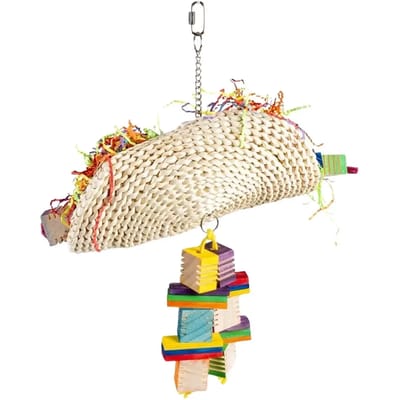 Duvoplus - Speelgoed Voor Dieren - Vogel - Groovy Maïs Taco Met Houten Blokken M - 36x19x40cm Meerkleurig - 1st