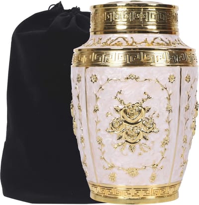 Elegante Rozenbloem Crematie Urn voor Volwassenen - Begrafenisurn voor Vrouwen - Houdt 200 Kubieke Inch As Vast