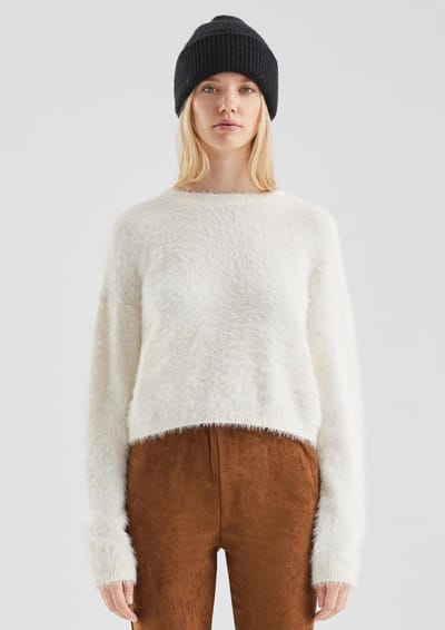 Korte Dikke Gebreide Pullover Dames QS