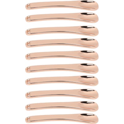 10 stuks Oogcrème Massage Spatel Draagbare Metalen Kleine Make-up Lepel voor Gezichtscosmetica Gezichtsmasker beige